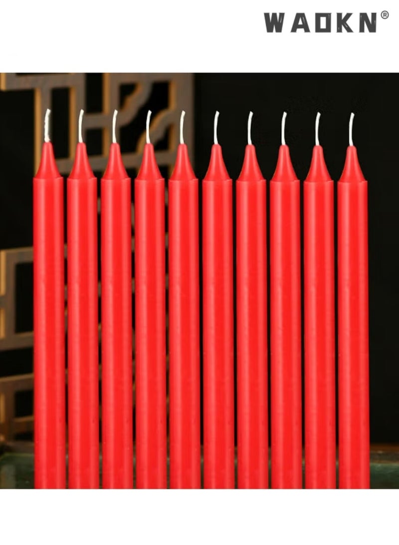 دبليو أيه أو كي أن 10Sets من شموع الإضاءة المنزلية الطوارئ بدون دخان قطر شمعة القطب الطويل 1.7 × 20 سم يمكن أن تحترق لمدة حوالي 6 ساعات غير معطرة حفل الزفاف المنزلي عيد الميلاد ديكور الزفاف المنزلي وشموعات الديكور المنزلي - Image 1