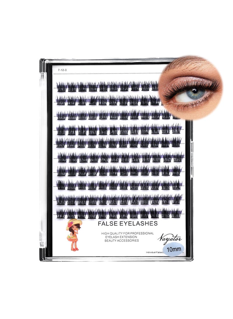 Vayator Vayator Wide Cluster D Curl Professional Makeup Individual Cluster Eyelashes Grafting Fake False Eyelashes Eyelash Extension Individual Eyelash (C#10mm) 
