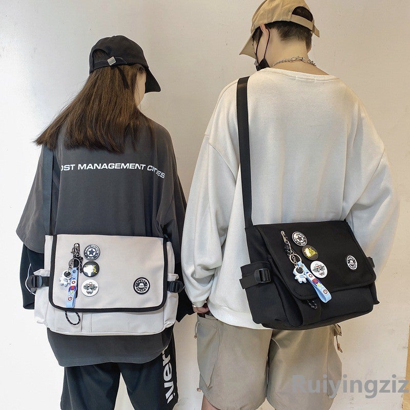 Men'S Shoulder Bag Japanese Simple Fashion Messenger Bag Casual Harajuku Large Capacity Satchel Student Bag Women'S Workwear Bag - Image 4