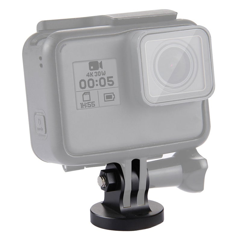 متحكم ركيزة ألومنيوم PULUZ PU145 محول ثقب مسمار 1/4 بوصة رأس قطب وحيد لملحقات الكاميرات الرياضية الصغيرة الحركية (أسود) - Image 5