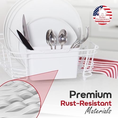 Better Houseware in Sink Dish Drying Rack, Dish Drying Rack in Sink with Non-Slip Handles, Stainless Steel Space-Saving Design, 2-Piece Set with Utensil Holder, 14.5 x 13 x 5 Inch, Black - Image 5