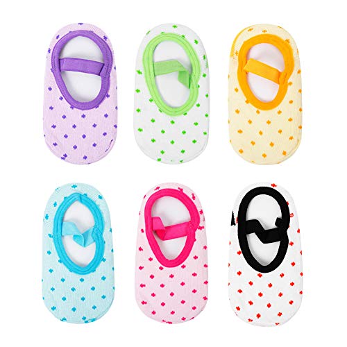 Yenzat Baby Anti Slip Non Skid Socks with Grip for Toddler Girls Slippers 12-36 Months 6 Pairs - Image 1