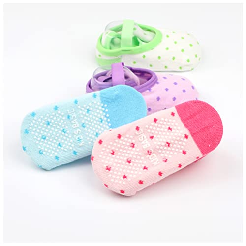 Yenzat Baby Anti Slip Non Skid Socks with Grip for Toddler Girls Slippers 12-36 Months 6 Pairs - Image 5