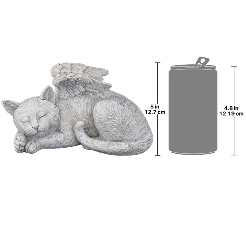 Design Toscano QL6080 Cat Angel Pet Memorial Grave Marker Tribute Statue, 10 Inches Wide, 5 Inches Deep, 5 Inches High, Antique Stone Finish - Image 5