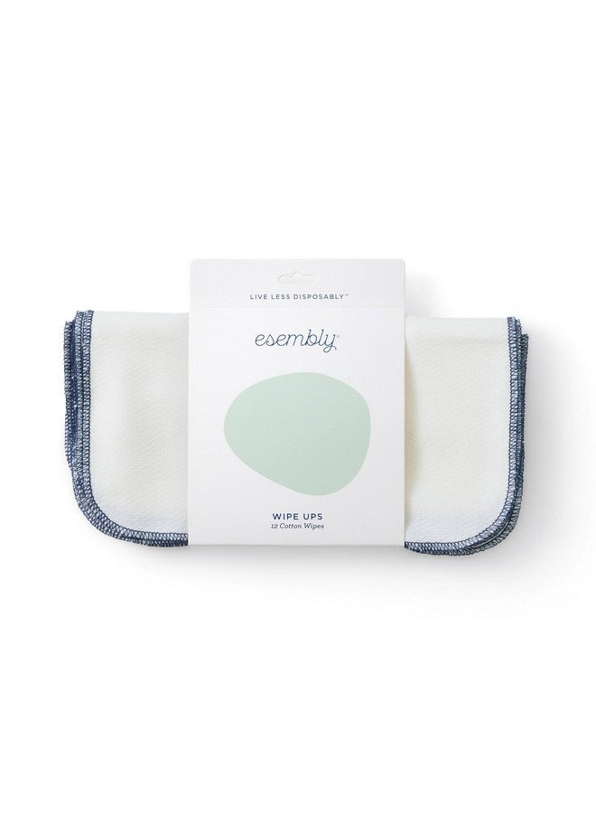 Esembly Wipe Ups, Organic Cotton Reusable Baby Wipes, Soft and Sturdy Washable Cloth Diaper Wipes, One Size, 12-pk - Image 1