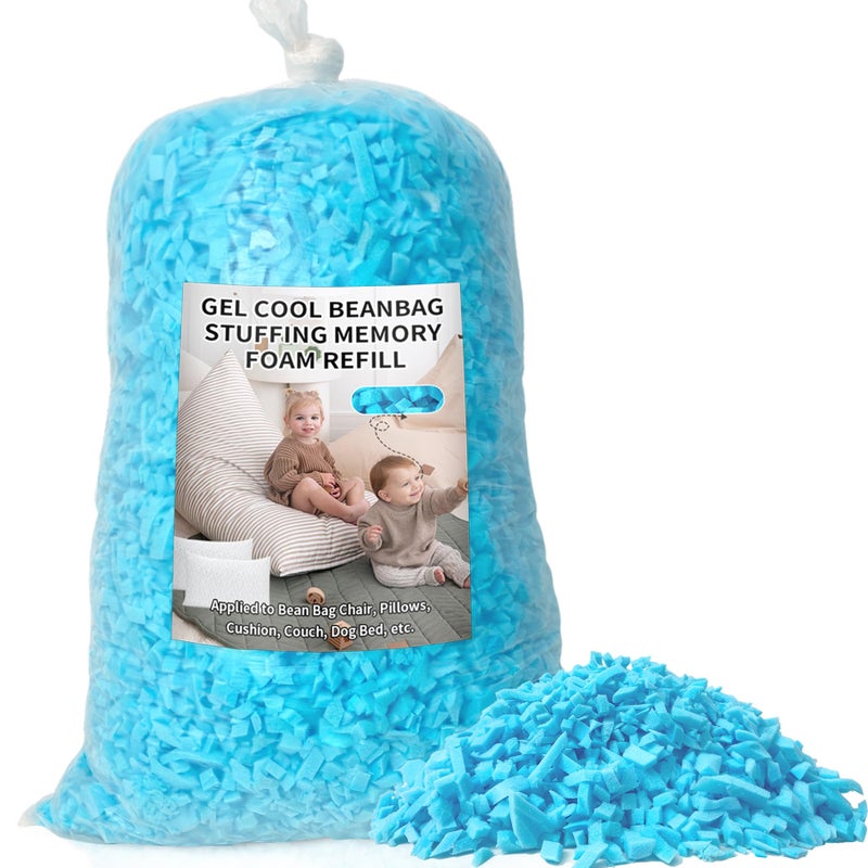 Jecqbor Bean Bag Filler, 5 lbs Shredded Memory Foam Filling, Soft Pillow Stuffing Bean Bag Refill Foam for Couch, Cushion, Stuffed Animals, Dog Bed, Arts Crafts - Image 1
