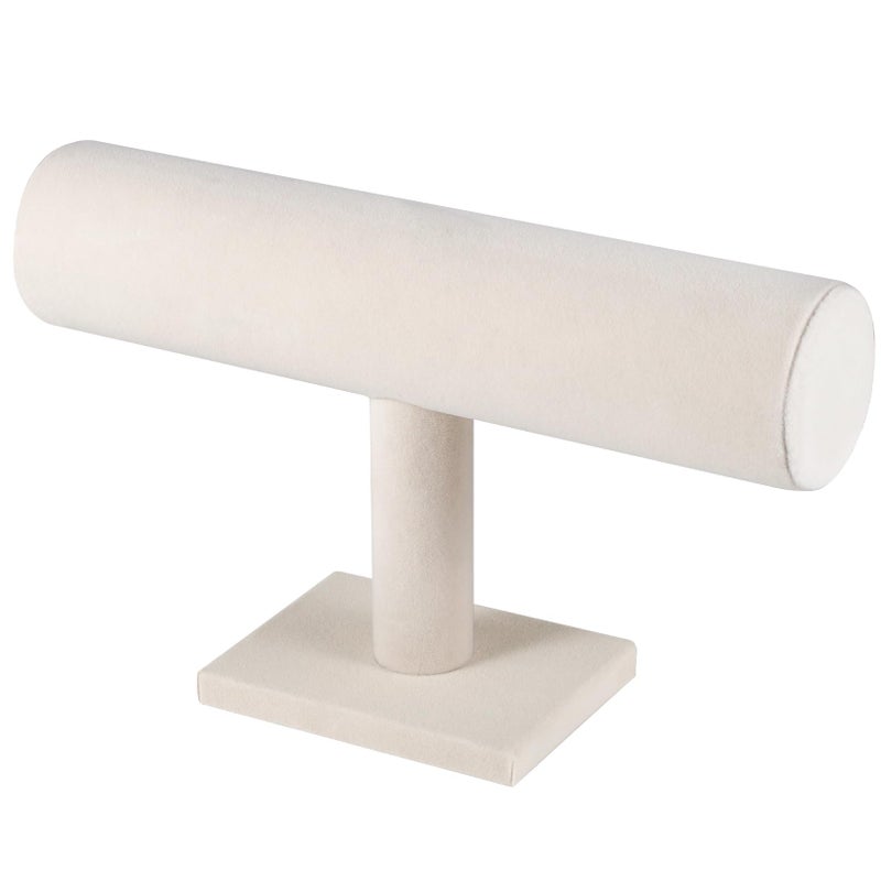 RingsTown T-Bar Bracelet Display Stand for Selling, Jewelry Storage, Bracelet Holder Stand, Earring, Bangle, Jewelry Business Supplies, Watch holder for Women & Men, Black Velvet (Beige Velvet) - Image 2