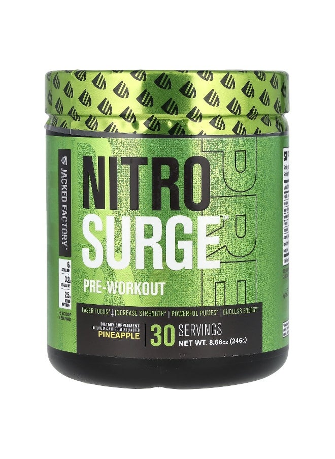 Jacked Factory - Jacked Factory, Nitro Surge, Pre-Workout, Pineapple, 8.68 oz (246 g) - Image 1