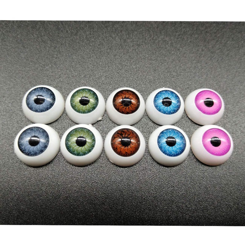 TIHOOD 100pcs/box 12mm Doll Eyeballs Half Round Acrylic Eyes for DIY Doll Bear Crafts Halloween - Image 3