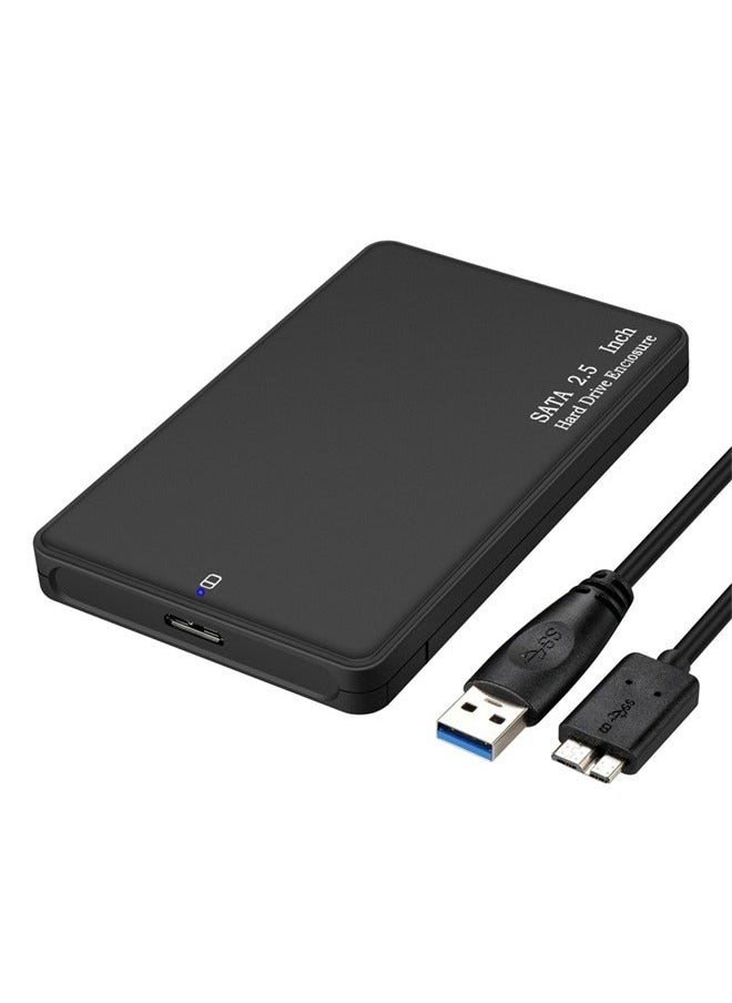 غطاء القرص الصلب لقرص صلب بواجهة SATA بحجم 2.5 بوصة (SDD/HDD)، يدعم جميع أقراص SATA HDD/SDD بحجم 2.5 بوصة وسمك 7 مم-9.5 مم حتى 2 تيرابايت مع كابل بيانات USB3.0، أسود - Image 1