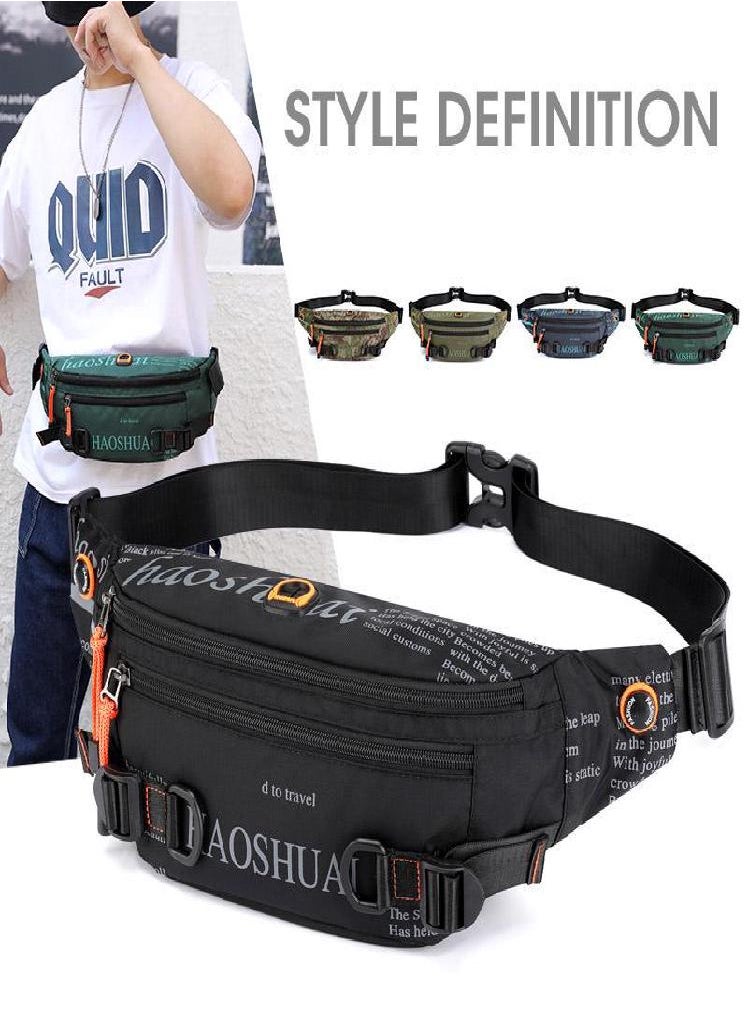 Eckek - Waist Bag Men Belt Pack Waterproof Sports Travel Phone Pouch Messenger Pouch Fashion Chest Bag Men Hip Waist Pack Shoulder Bags - Image 1