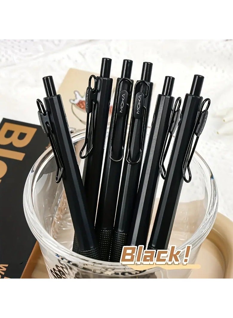 6 Pack of MOKA Black Warrior Pens: Smooth Writing, Durable Plastic, 0.5mm Point, Suitable for School and Office - Image 4