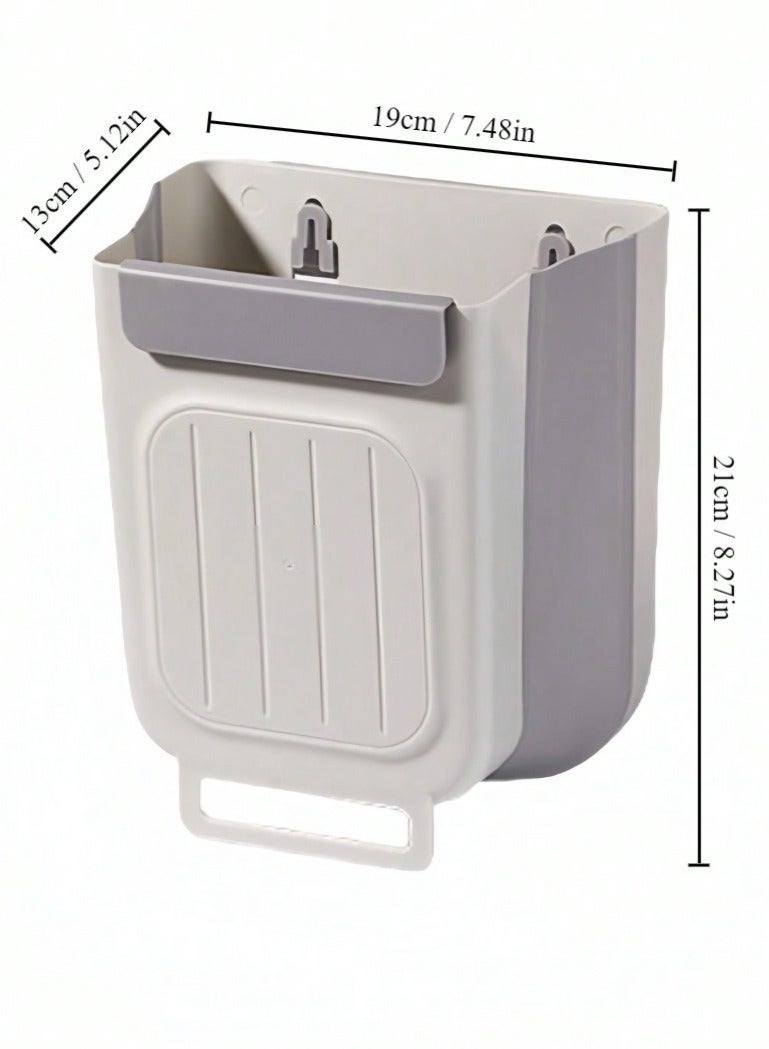 1pieces Wall Mounted Collapsible Kitchen Trash Can, Home Cabinet Door Hanging Storage Basket, Bathroom Paper Storage Basket, Home Decor, Housewarming Gifts, Room Decor - Image 2