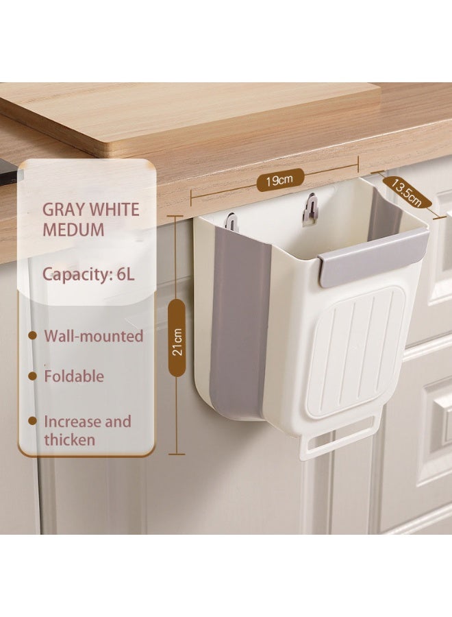 1pieces Wall Mounted Collapsible Kitchen Trash Can, Home Cabinet Door Hanging Storage Basket, Bathroom Paper Storage Basket, Home Decor, Housewarming Gifts, Room Decor - Image 5