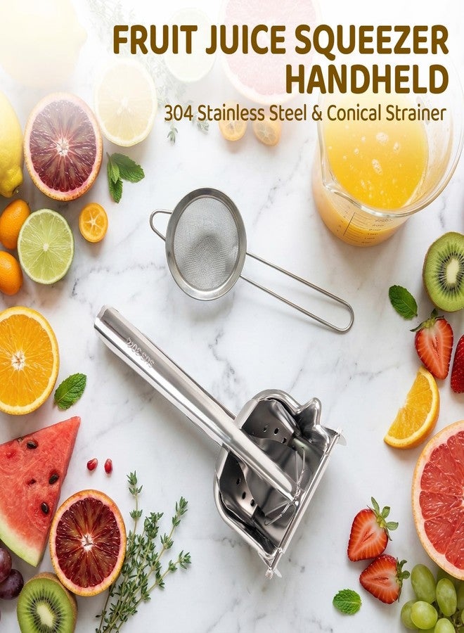 FIMXSD Large Lemon Squeezer, 304 Stainless Steel Manual Juicer Hand Press with 3.3" Fine Mesh Filter, Heavy Duty Fruit Squeezer for Orange, Citrus, Lime, Pomegranate-Dishwasher Safe - Image 4