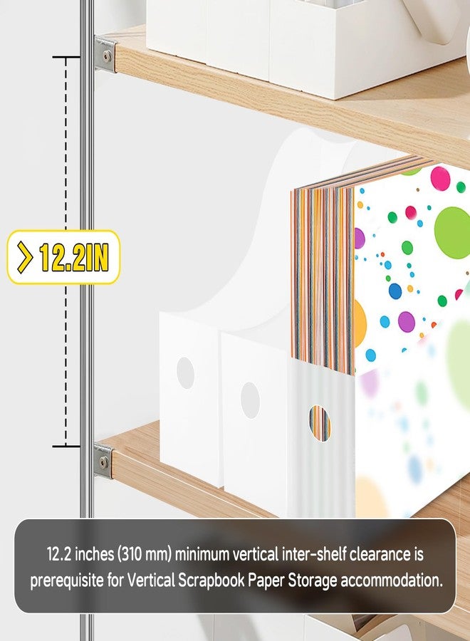 Rebehari 12"x12" Paper Storage Organizer, Vertical Scrapbook Paper Storage with 12 Pcs Sticky Index Tabs, 6 Pcs Foldable Scrapbook Paper Storage Organizer for Files, Cardstock, Magazines, Documents - Image 3