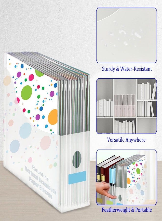 Rebehari 12"x12" Paper Storage Organizer, Vertical Scrapbook Paper Storage with 12 Pcs Sticky Index Tabs, 6 Pcs Foldable Scrapbook Paper Storage Organizer for Files, Cardstock, Magazines, Documents - Image 4