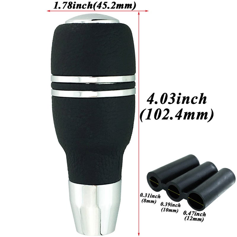 Abfer Automatic Shifter Knob Button Car Stick Shift Lever Head Replacement Aluminum Alloy Gear Shifting Fit for Most Auto Transmission Vehicle, Black - Image 3