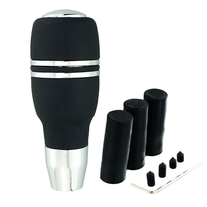 Abfer Automatic Shifter Knob Button Car Stick Shift Lever Head Replacement Aluminum Alloy Gear Shifting Fit for Most Auto Transmission Vehicle, Black - Image 2