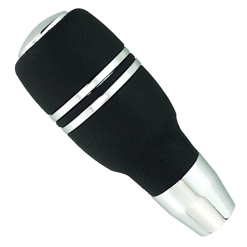 Abfer Automatic Shifter Knob Button Car Stick Shift Lever Head Replacement Aluminum Alloy Gear Shifting Fit for Most Auto Transmission Vehicle, Black - Image 1