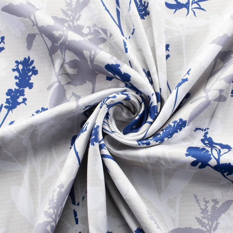 Deco Window Polyester Semi Blackout Opaque Curtains 7 Feet Long Set Of 2 Room Darkening EyeletBlue 35X7Ft Opaque Curtains With Perfect Pleats Connected Eyelet For Bedroom And Living Room - Image 5