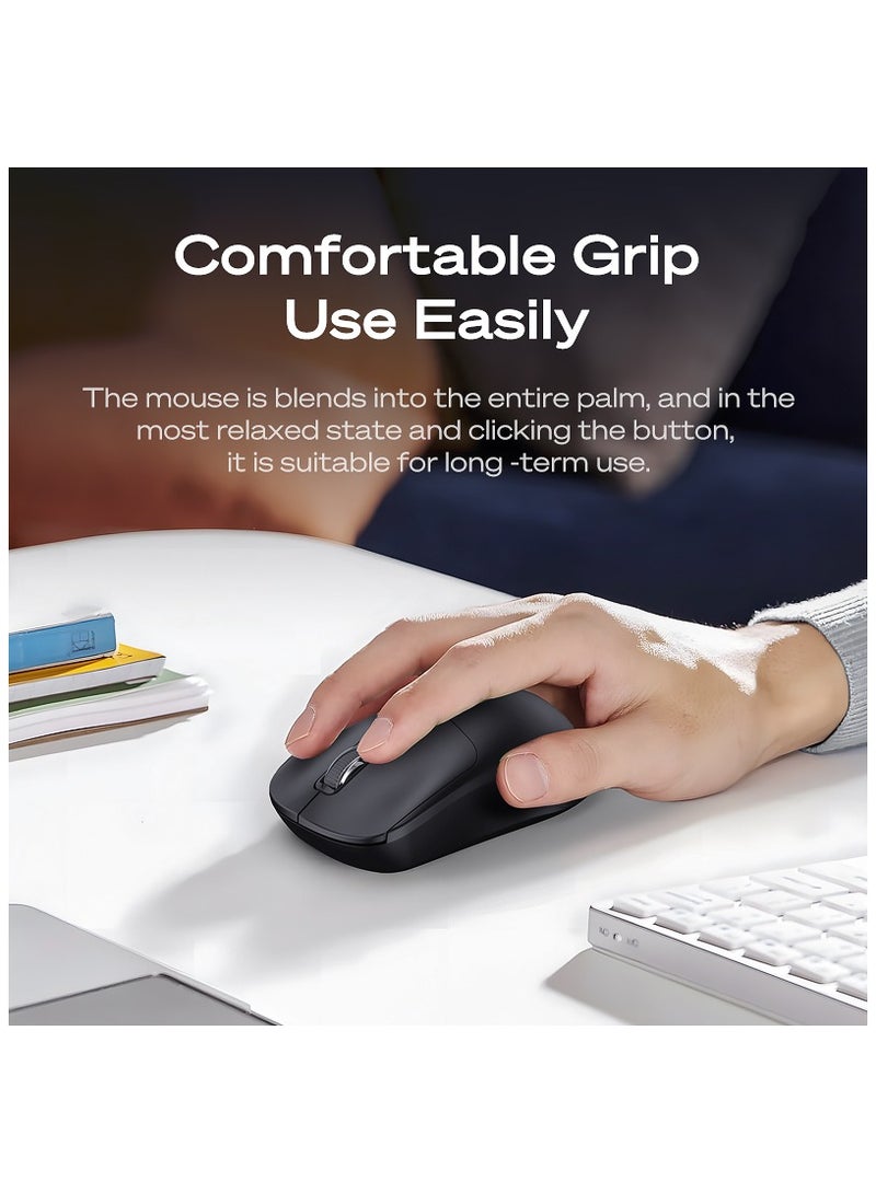 إم بلو ماوس لاسلكي ثنائي الوضع، بلوتوث وUSB 2.4 جيجاهرتز، قابل لإعادة الشحن، نقرة صامتة، تصميم مريح لأجهزة الكمبيوتر المحمولة/الكمبيوتر الشخصي، M205 - Image 4