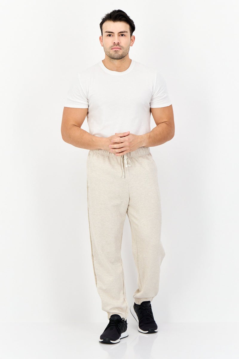 adidas Originals Men Sportswear Fit Brand Logo Outdoor Sweatpants, Beige  - Image 4