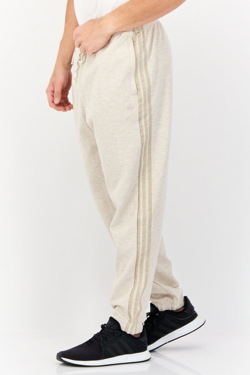 adidas Originals Men Sportswear Fit Brand Logo Outdoor Sweatpants, Beige  - Image 3