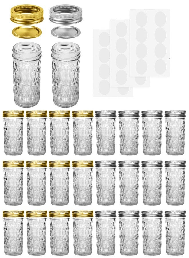 SPANLA Mason Jars 8 oz, 24 Pack Canning Jars 8 oz Half Pint Glass jars with Regular Lids and Bands, Small Mason Jars with Lids Ideal for Jelly Jam Honey Wedding Favors Shower Favors Food - Image 1