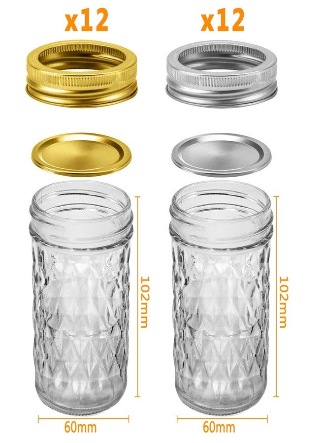 SPANLA Mason Jars 8 oz, 24 Pack Canning Jars 8 oz Half Pint Glass jars with Regular Lids and Bands, Small Mason Jars with Lids Ideal for Jelly Jam Honey Wedding Favors Shower Favors Food - Image 2