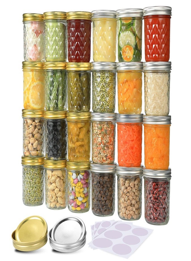 SPANLA Mason Jars 8 oz, 24 Pack Canning Jars 8 oz Half Pint Glass jars with Regular Lids and Bands, Small Mason Jars with Lids Ideal for Jelly Jam Honey Wedding Favors Shower Favors Food - Image 5