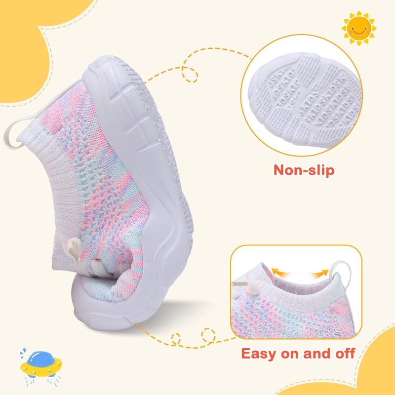 LeIsfIt Toddler Girls Boys Shoes Lightweight Sneakers Tennis Shoes Kids Slip on Shoes Breathable Barefoot Shoes Color Size 7 - Image 4