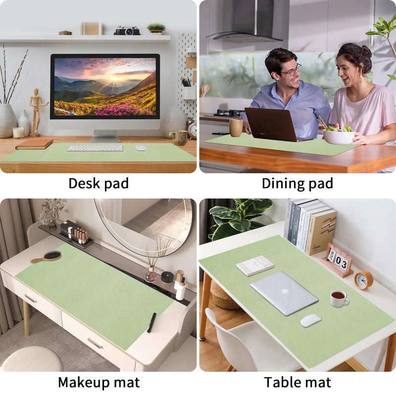 Bloss Leather Desk Mat and Keyboard Wrist Rest, Large Mouse Pad + Keyboard Pad+Mouse Wrist Support, Non-Slip Desk Mat Protector for St Patricks Day(31.5Ã—15.7 Inches, Green) - Image 3