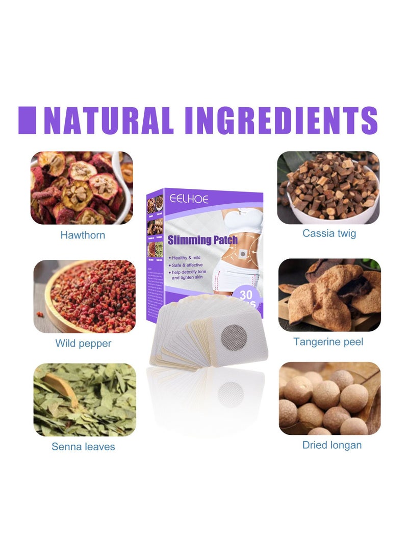 EELHOE 60Pcs Belly Patch, Toning Contouring Firming Patches, Sweatproof Patches,Waterproof Stickers for Women Girls, Belly Stickers for All People, Abedomen Pads for Legs (Purple 2 Box) - Image 4