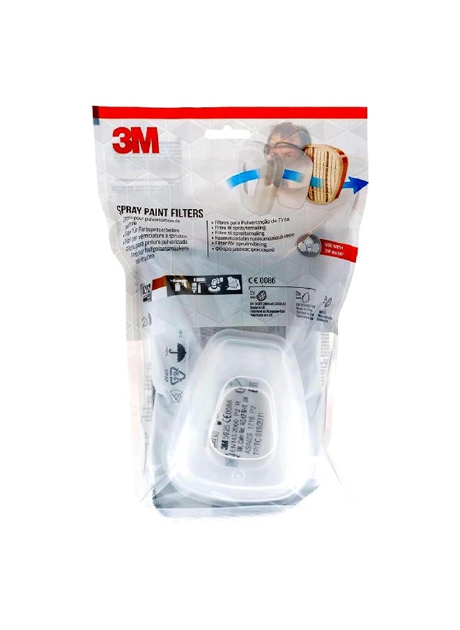 3M Spray Paint Filters for Mask White 8.2 x 18.4 x 26.2 cm UU008319954  - Image 1