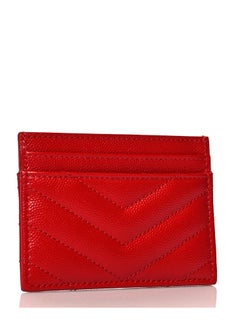 Yves Saint Laurent Red Chevron Quilted Leather Card Holder  - Image 2