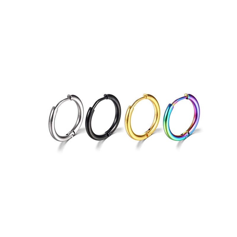 Vishoca Surgical Stainless Steel Hoop Earrings 8mm/10mm/12mm Small Huggie Hoop Earrings for Women and Men - Image 2
