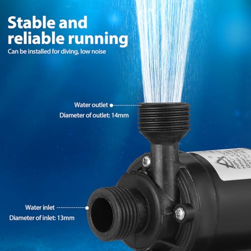 UEETEK DC 12V Brushless Submersible Water Pump 800L/H 5M for Fountain Pool Solar Circulation System Water Circulation System - Image 4