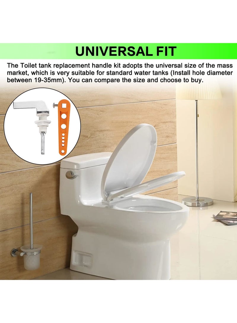Barakah Universal Fit Replacement Toilet Tank Handle, Chrome Plated Metal Flush Lever Kit, Toilet Tank Flush Lever, Compatible with Most Toilets, Tank Toilet Handle Accessories, Silver 1 Pack - Image 2