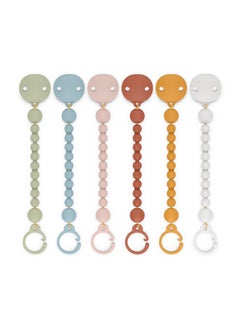SUAVINEX Suavinex Color Essence Silicone Baby Pacifier Clip, Single Piece 100% Soft Silicone Chain, Baby Accessories, Baby Essentials, Designed in Spain, Sunset Orange  - Image 2