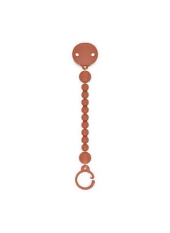 SUAVINEX Suavinex Color Essence Silicone Baby Pacifier Clip, Single Piece 100% Soft Silicone Chain, Baby Accessories, Baby Essentials, Designed in Spain, Sunset Orange  - Image 1