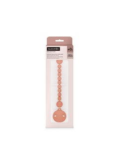 SUAVINEX Suavinex Color Essence Silicone Baby Pacifier Clip, Single Piece 100% Soft Silicone Chain, Baby Accessories, Baby Essentials, Designed in Spain, Sunset Orange  - Image 3