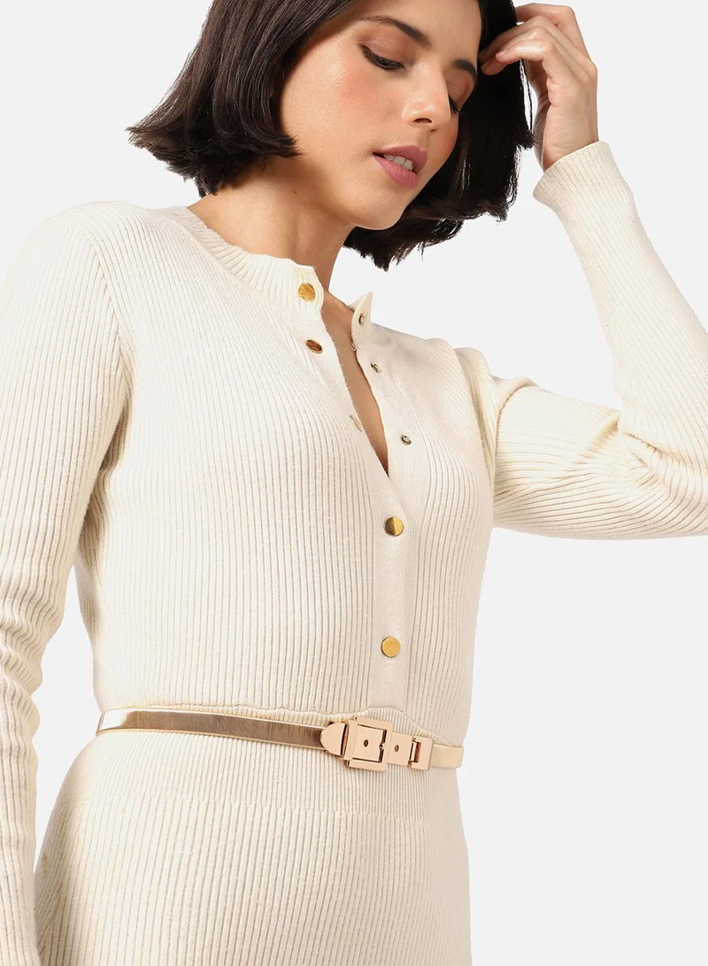 صوص هاوت حزام خصر بلون سادة