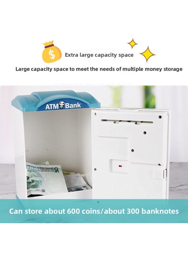 Generic Children's Piggy Bank Automatic Induction Roll Money Atm Large Capacity Simulation Intelligent Electronic Fingerprint Password Box Piggy Bank-Color:Police Car Password Piggy Bank [automatic Money Rolling] White 6916  - Image 4