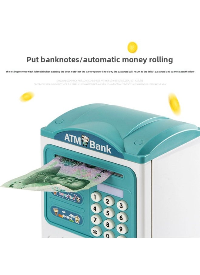 Generic Children's Piggy Bank Automatic Induction Roll Money Atm Large Capacity Simulation Intelligent Electronic Fingerprint Password Box Piggy Bank-Color:Police Car Password Piggy Bank [automatic Money Rolling] White 6916  - Image 2