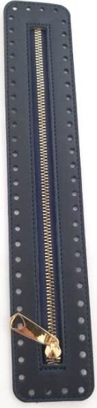 Angel Çanta Aksesuar Angel Bag Accessory Leather Zipper New Model Navy Blue 30 cm Light Gold  - Image 1