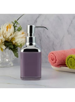 Happy Home Acrylic Liquid Handwash Soap Dispenser Pump for Bathroom, Hand wash refillable Bottle 320Ml-(Purple)  - Image 2