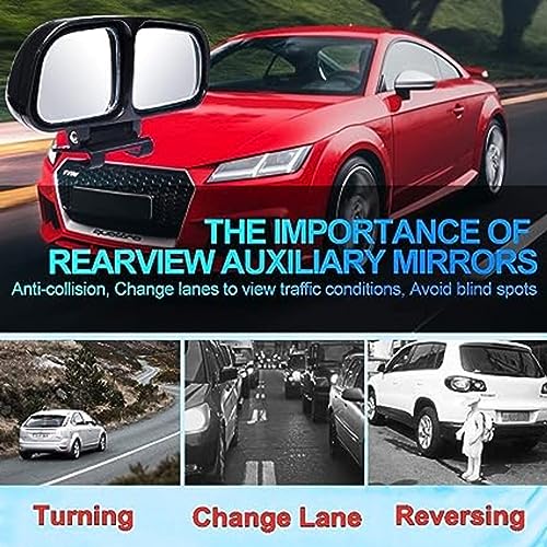 SARTE Plastic Glass Blind Spot Mirror with 360° Rear View Convex Parking Mirror, 3R Original Suitable for All Cars - Pack of 2 - Image 3