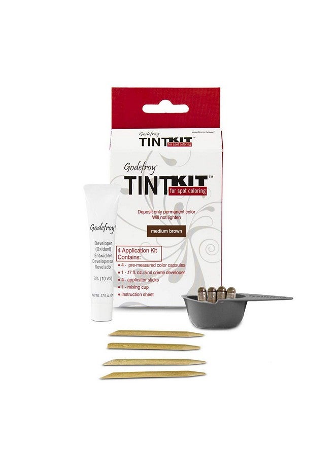 Godefroy Professional Root Touch Up Hair Coloring Kit Medium Brown 4 Applications - Image 1