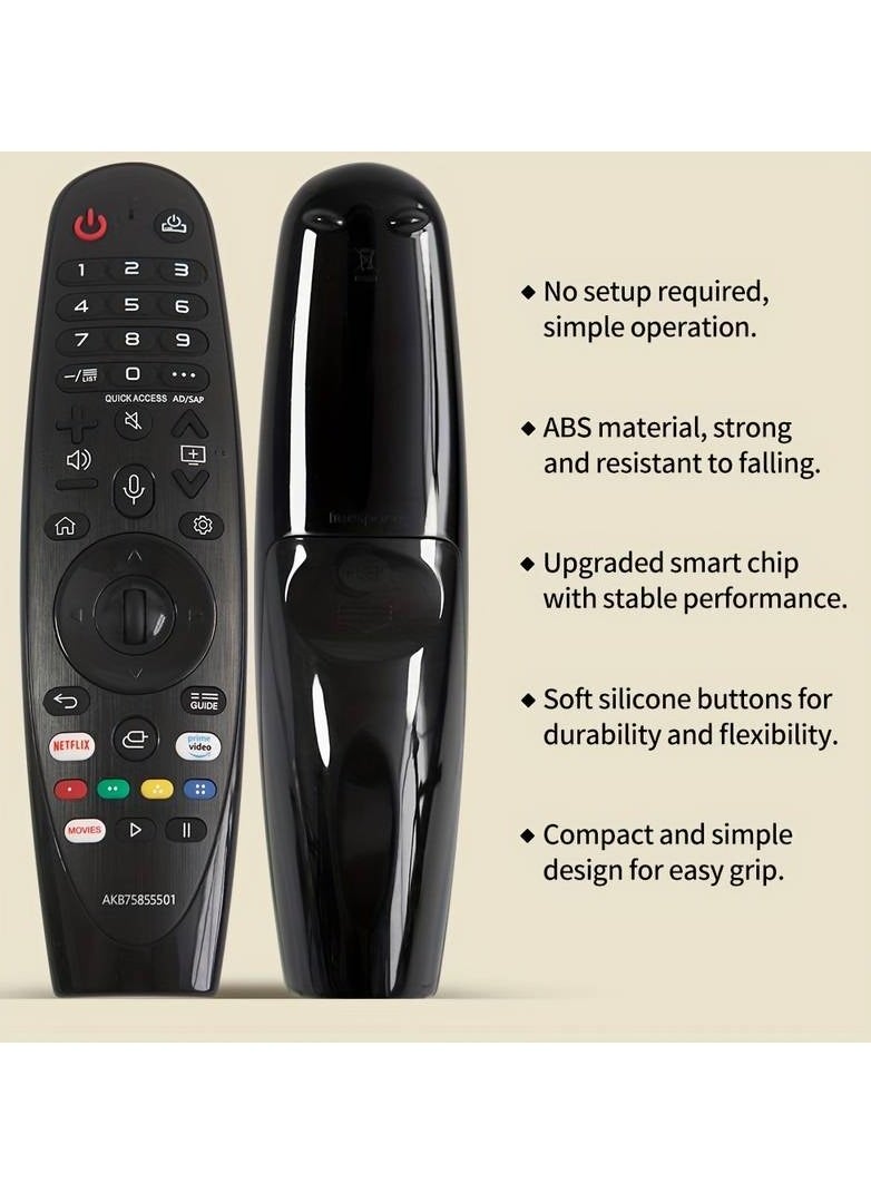 AKB75855501 بديل جهاز التحكم عن بعد للتلفزيون الذكي LG جهاز التحكم عن بعد بالأشعة تحت الحمراء مناسب للعديد من موديلات التلفزيون الذكية LG